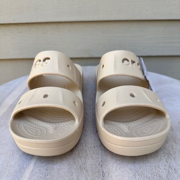 Crocs Baya Platform Womens Double Strap Slides Size 8 Chai Tan Beige Sandals New - Picture 11 of 12